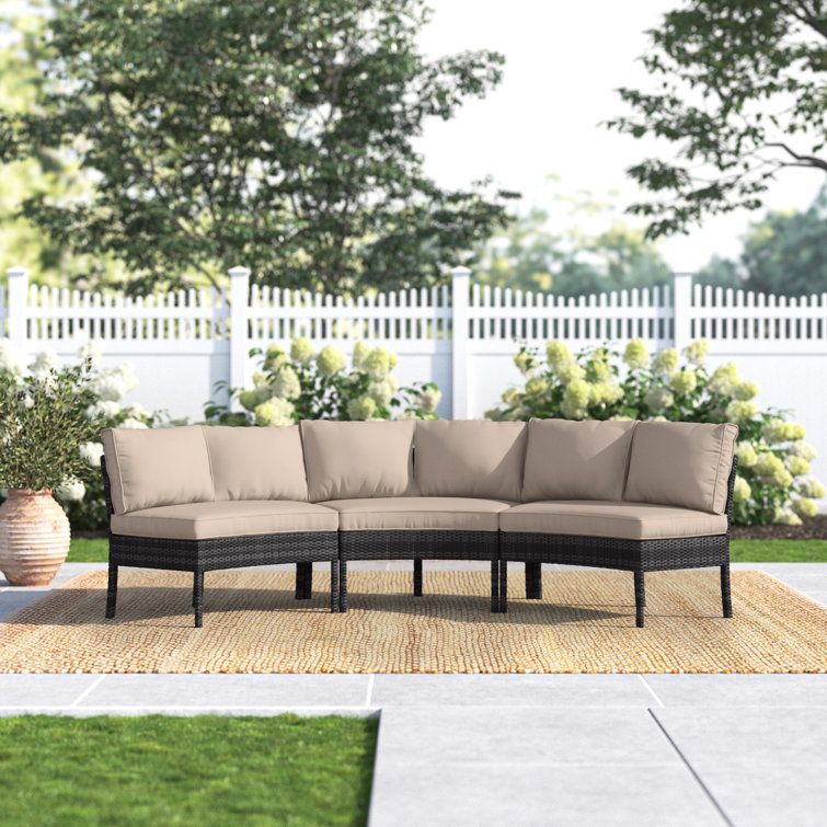 curved outdoor sectional cushions