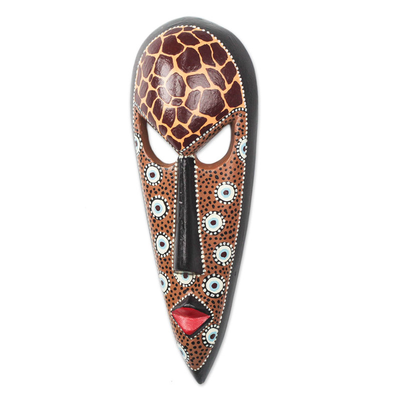 World Menagerie Giraffe Face African Wood Mask Wall Decor Wayfair