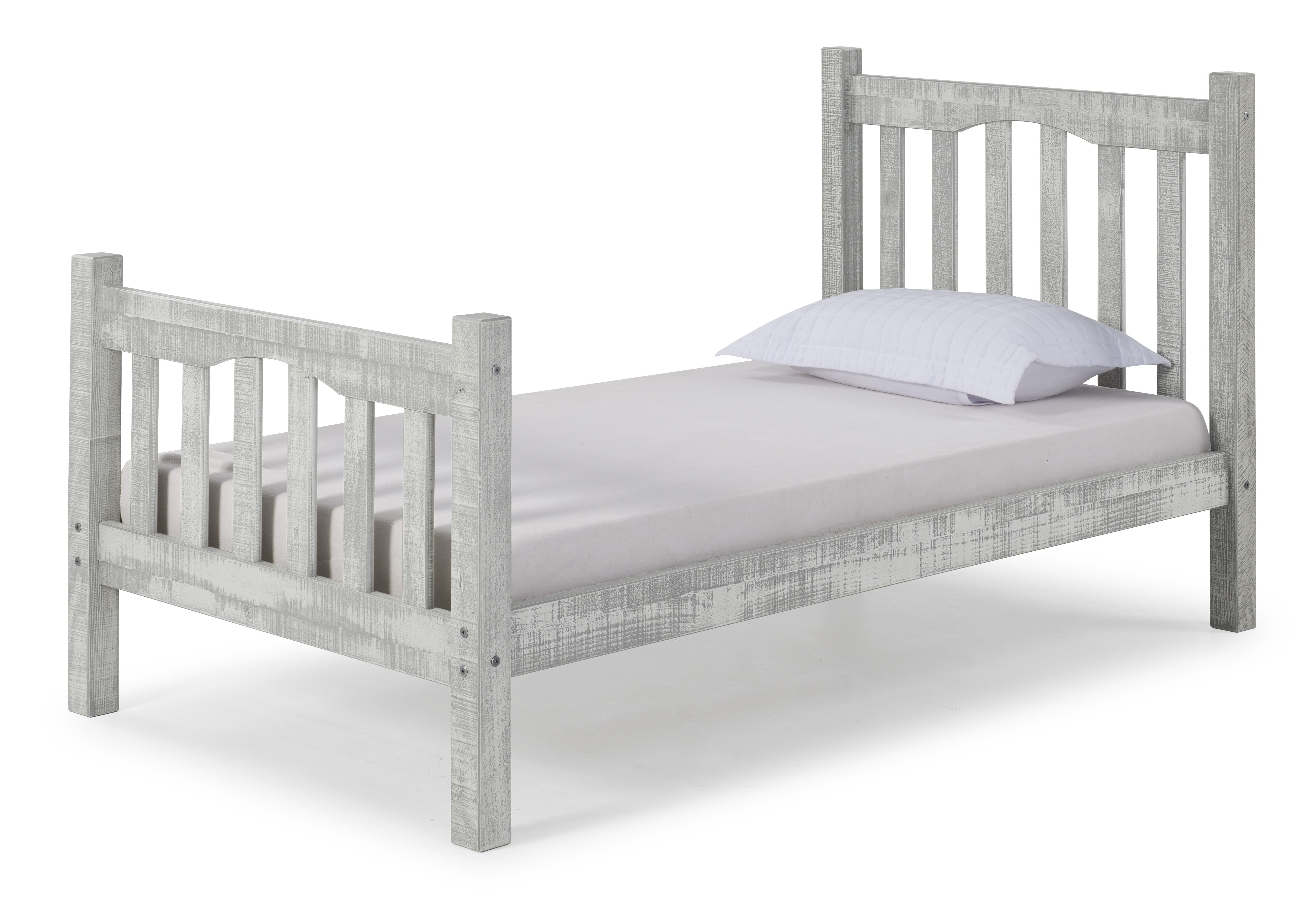 white childs bed