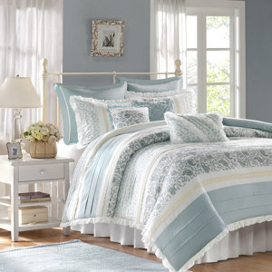 August Grove Chambery 180 Thread Count 100 Cotton Comforter Set Nokson Hower
