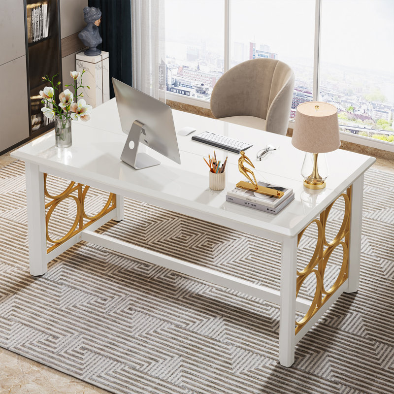 Ranea Modern Executive Desk Color: White