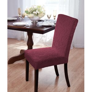 Velvet Damask Parson Chair Slipcover