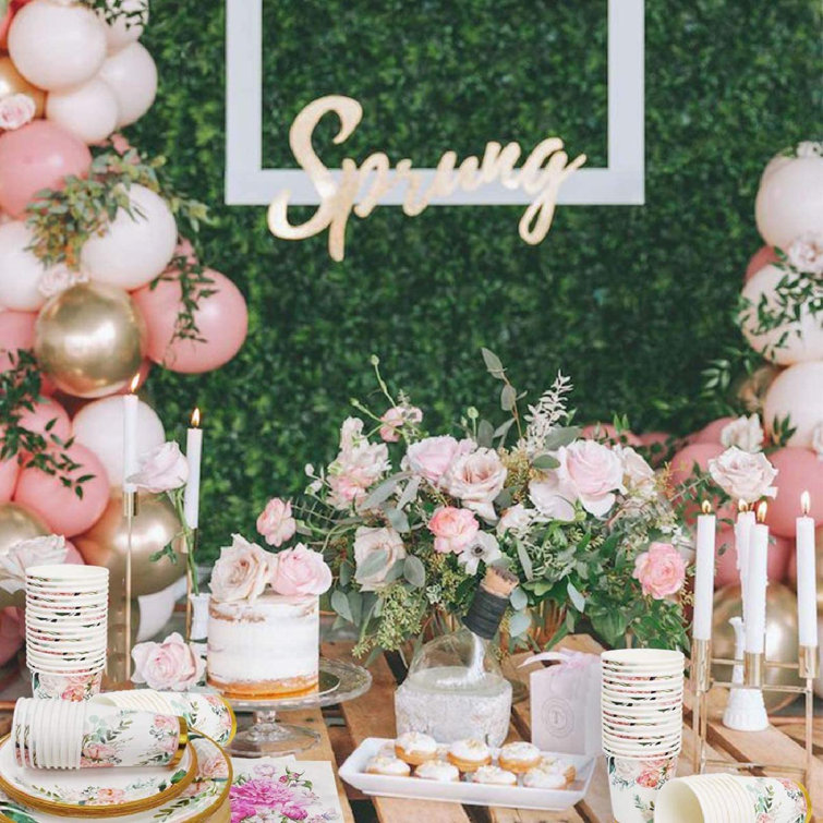 floral paper plates and napkins