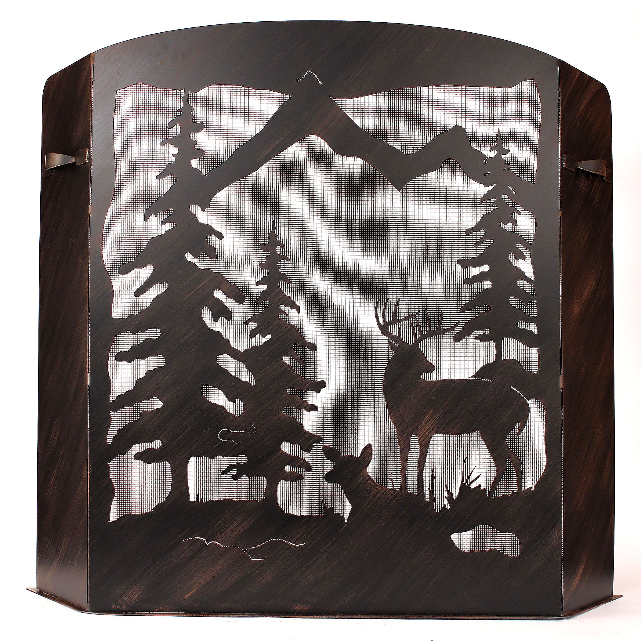 Loon Peak Gonzalez Deer Scene 3 Panel Iron Fireplace Screen Wayfair