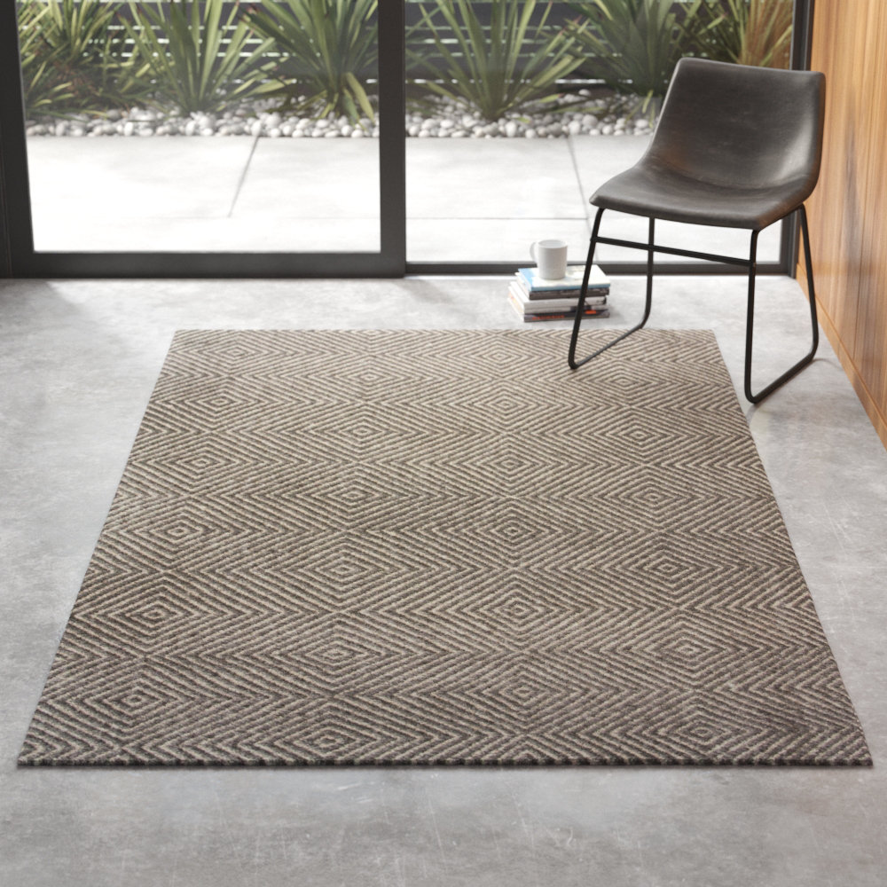 Marcelo Flat Woven Wool Cotton Gray Area Rug Reviews Allmodern Flat Woven Wool Cotton Gray Area Rug