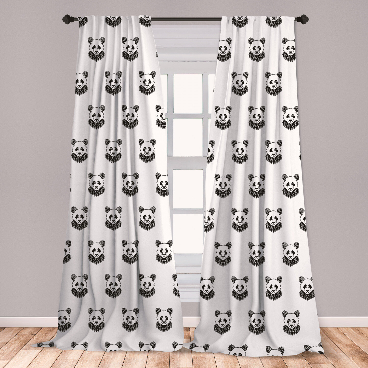 1 Pair Panda Cartoon Plush Toy Window Curtain Tiebacks for Kid Nursery Room 