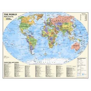 Kids Political World Wall Map Grades 4 12