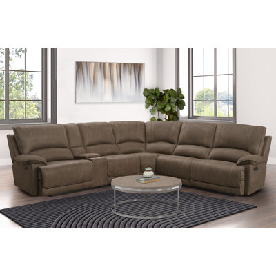 Red Barrel Studio Slay 165 Symmetrical Reclining Sectional Red Barrel Studio Fabric Brown Polyester Dailymail