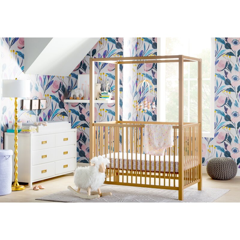 white and gold changing table