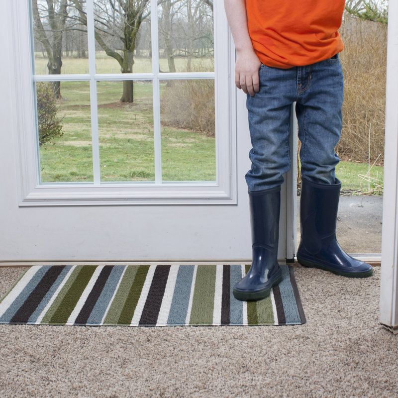 Ritz Striped Tufted 29 In X 18 In Non Slip Outdoor Door Mat Reviews Wayfair