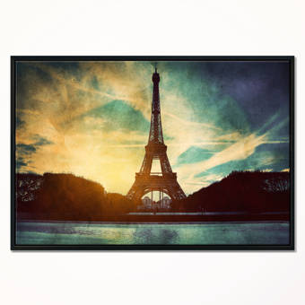 East Urban Home Notre Dame Paris Framed Oil Painting Print On