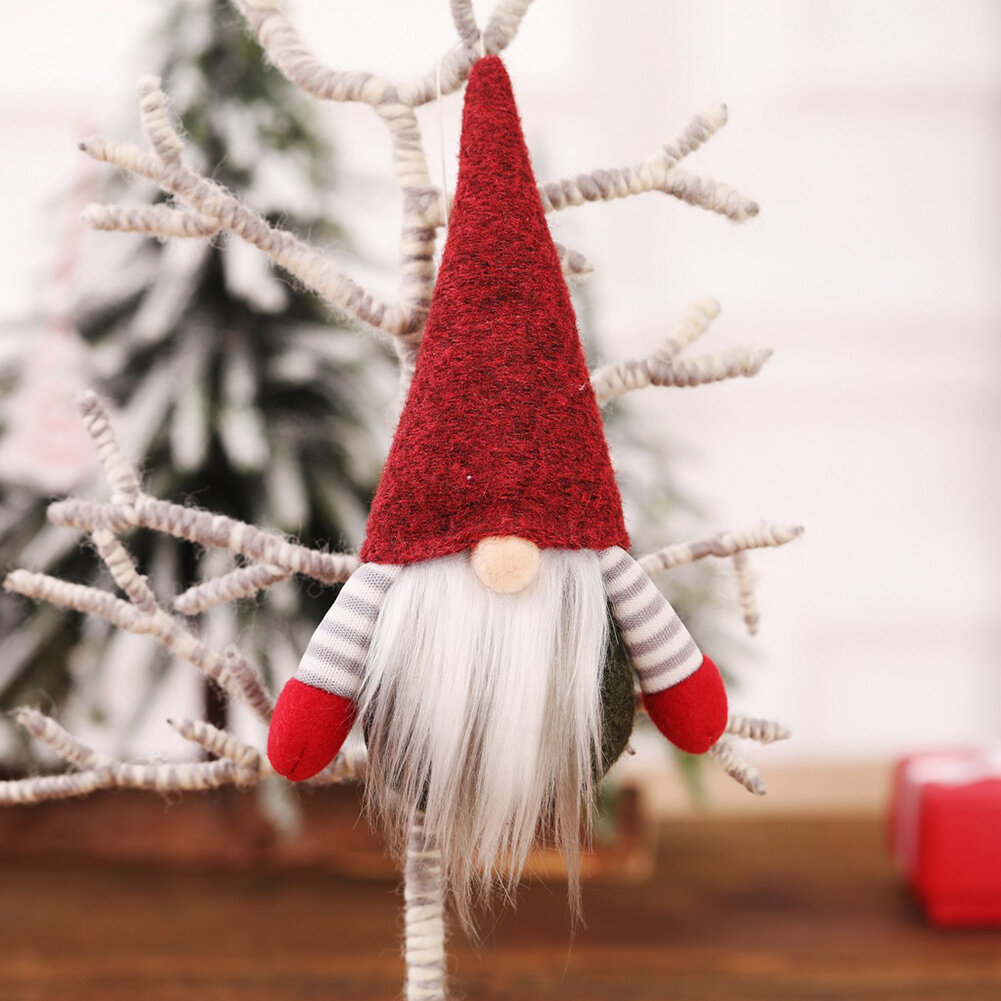 Christmas Tree Hanging Decorations 2020 Personalized Christmas Ornament Handmade Tomte Swedish Gnome Santa Scandinavian Figurines Nordic Elf Plush Gifts