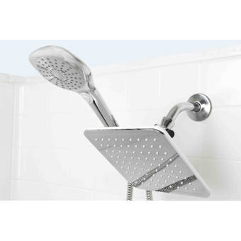 Rainfall Shower 24 Setting Chrome Handheld Dual Head Massager Bathroom With Hose