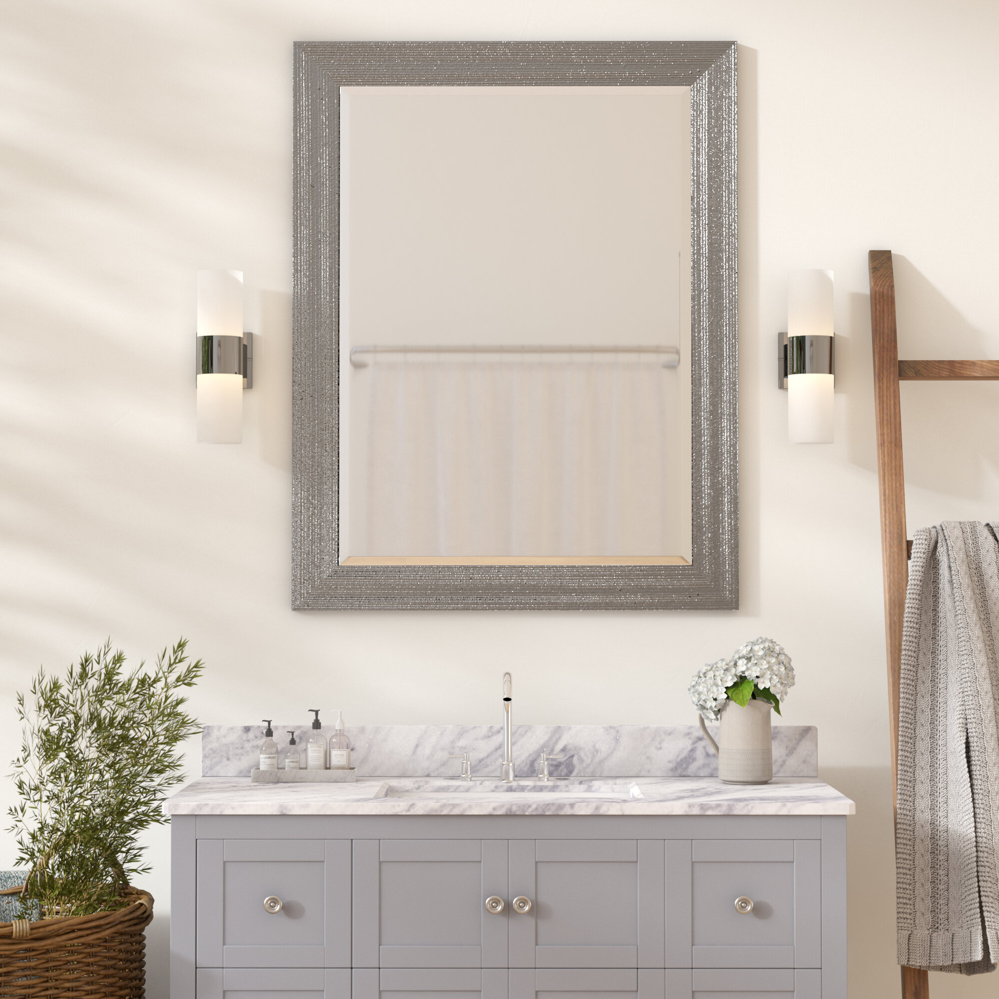 zipcode design brynlee beveled edge bathroom/vanity wall mirror