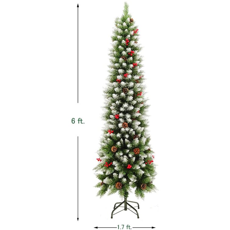 Artificial Christmas Tree 6ft Metal Stand Xmas Bushy Pine 600Branches Home Decor 