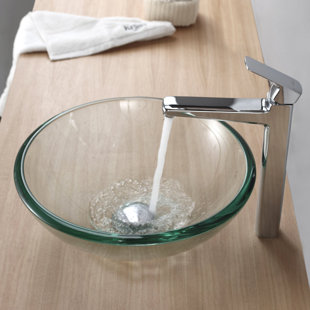Clear Vessel Sink Wayfair Clear Gl Circular Vessel Bathroom Sink