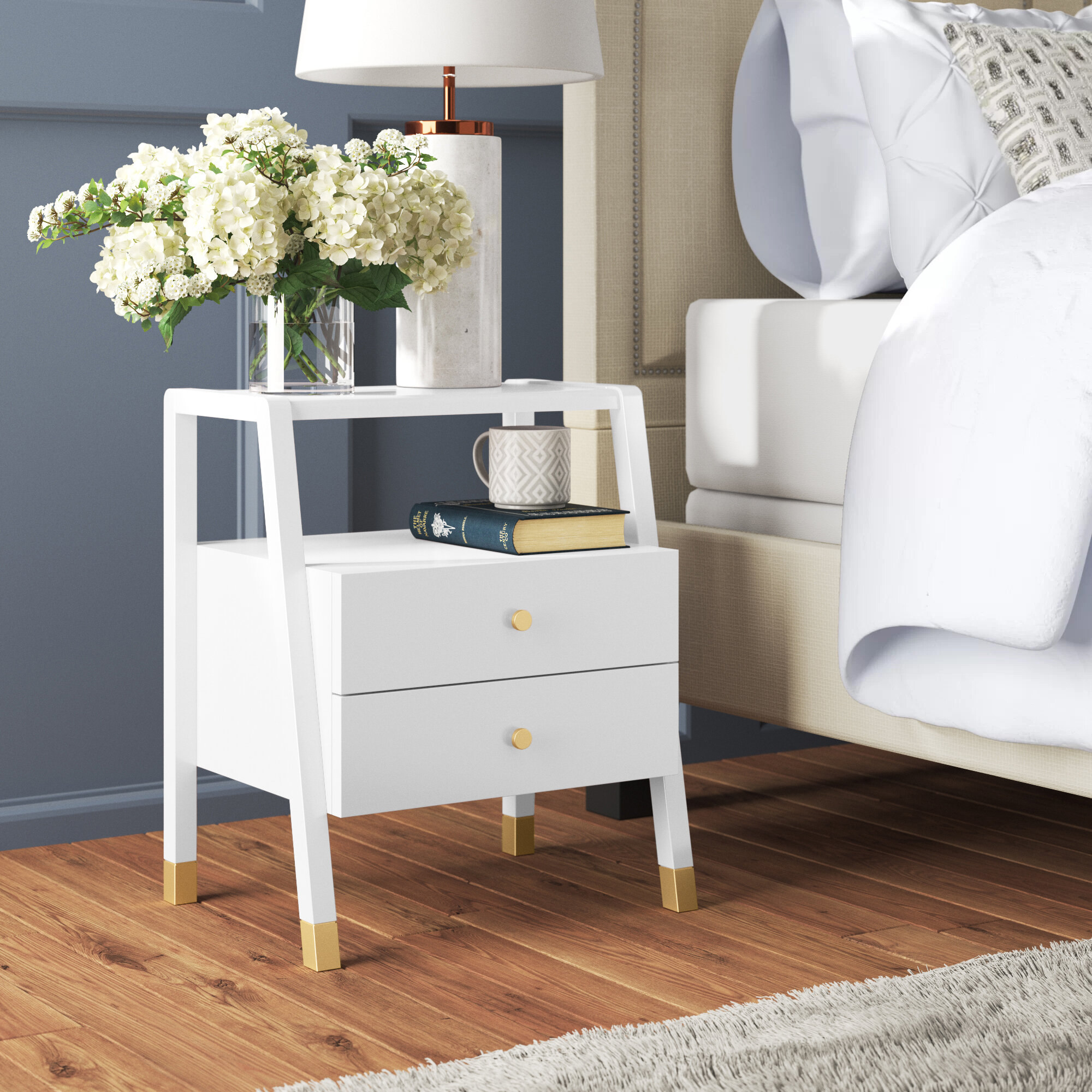 Swaney 23'' Tall 2 - Drawer Nightstand