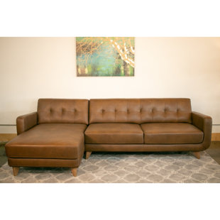 Chaise Sofa Small Sectional Leather Sectionals You Ll Love Wayfair Elva Leather Sectional
