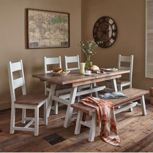 Calantha Extendable Dining Set With 2 Benches Calantha Extendable Dining Set With 2 Benches