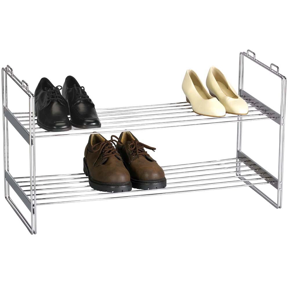 silver shoe rack