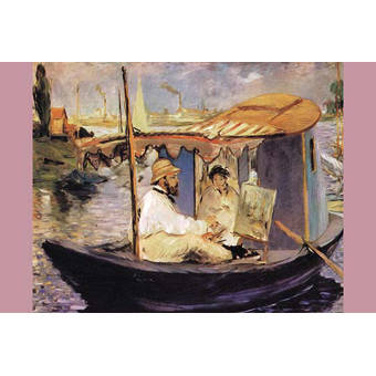 Buyenlarge Claude Monet Dans Son Bateau Atelier By Edouard Manet