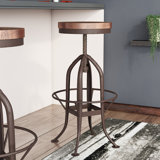 Benedita Adjustable Height Swivel Bar Stool by 17 Stories