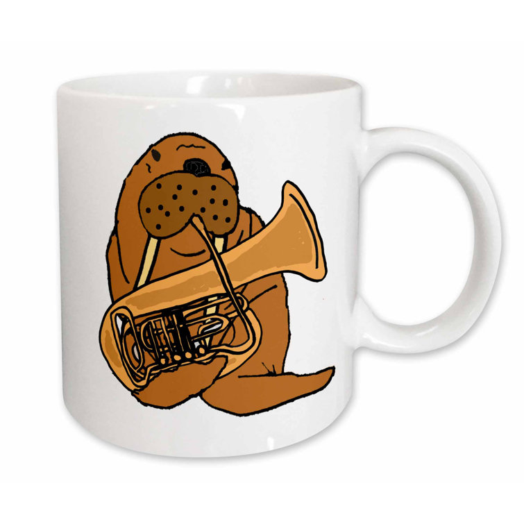 3drose Funny Cute Walrus Playing Tuba Cartoon Coffee Mug Wayfair