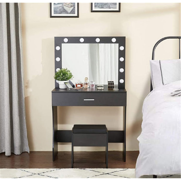 Latitude Run® 31.5'' Wide Vanity Set with Stool and Mirror Wayfair