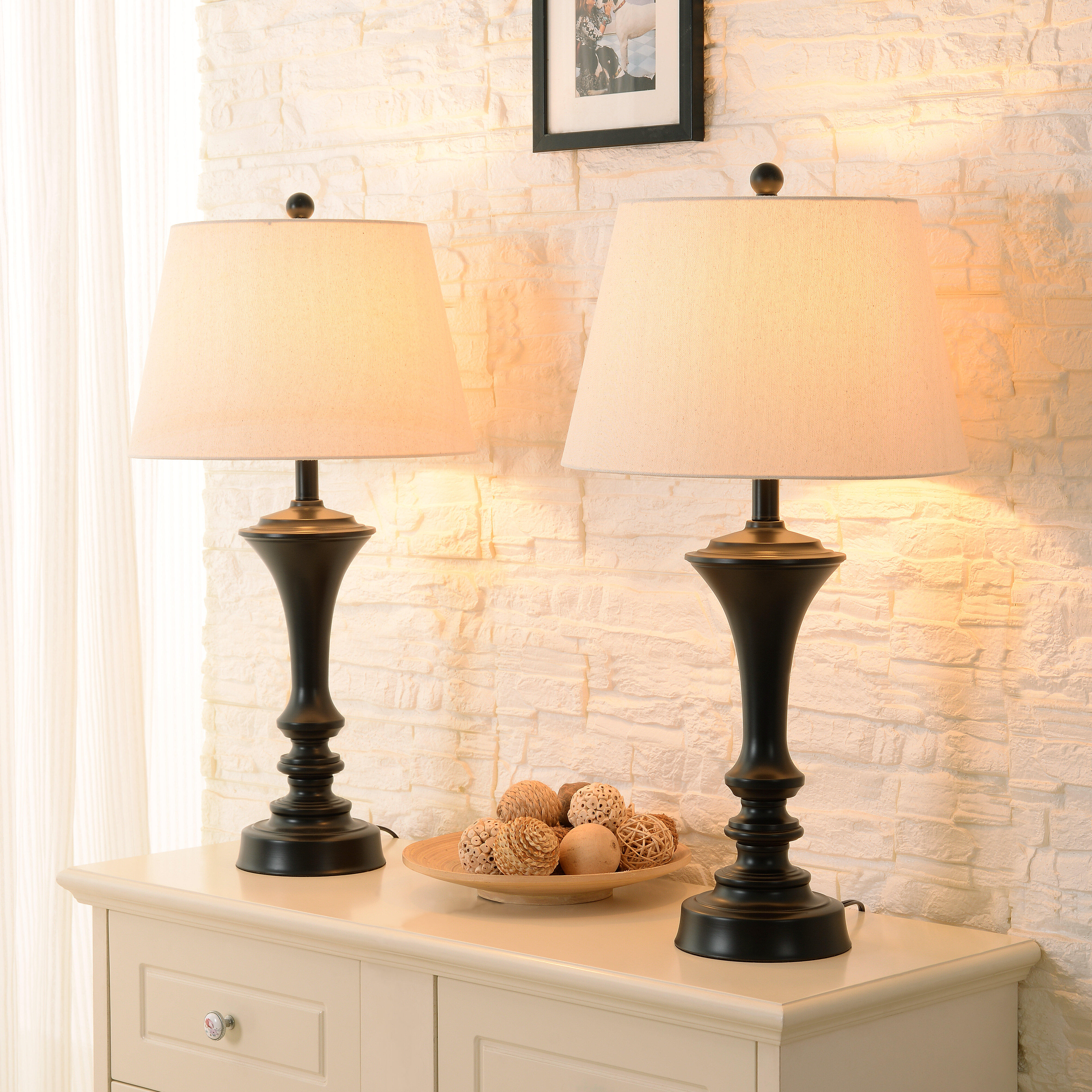 copper coloured table lamps