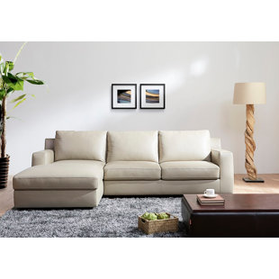 Arguello Leather Sleeper Sectional by Orren Ellis