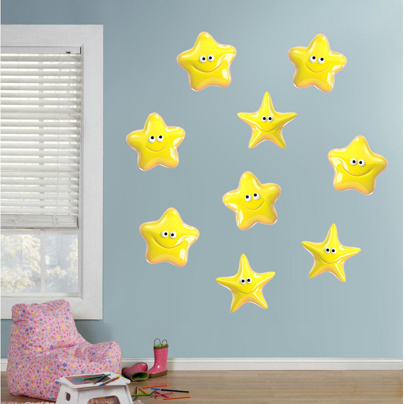 Harriet Bee Fairy Tales Fantasy 9 Stars With A Smile Wall Decal Wayfair