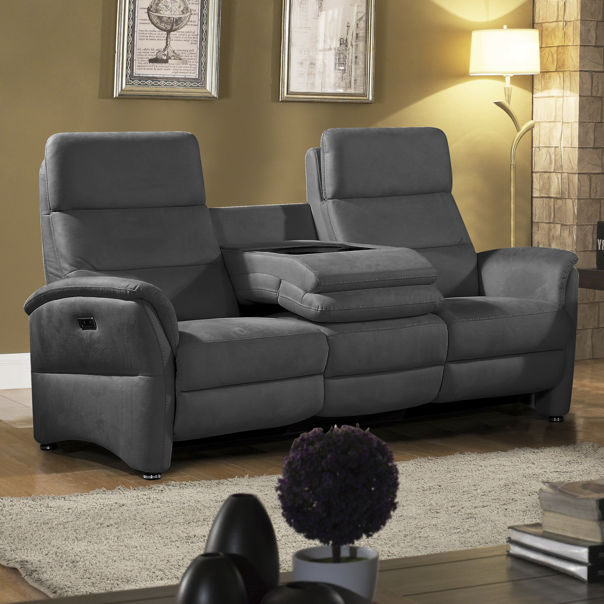 sofa with console