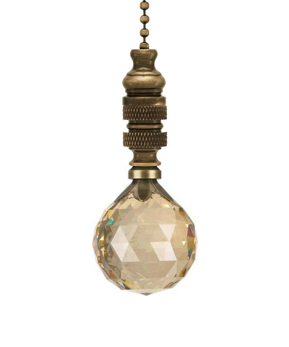Home Concept Stephanov Faceted Crystal Ball Ceiling Fan Pull Chain