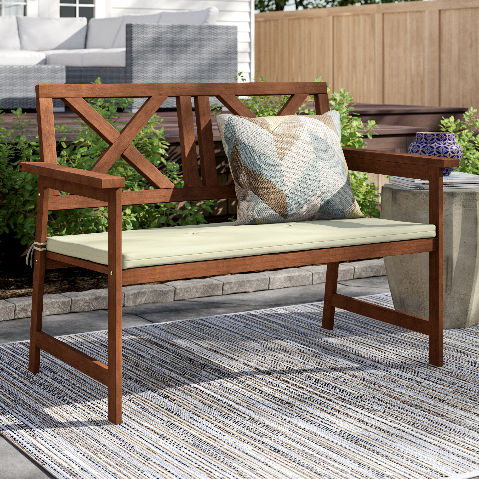 Millwood Pines Fina Wooden Garden Bench Reviews Wayfair