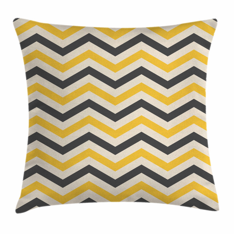 East Urban Home Chevron Large Zigzags Square Cushion Pillow Cover