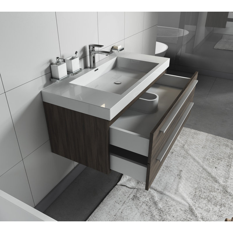 Belfry Bathroom Tianna 1000mm Wall Hung Single Vanity Unit Wayfair Co Uk