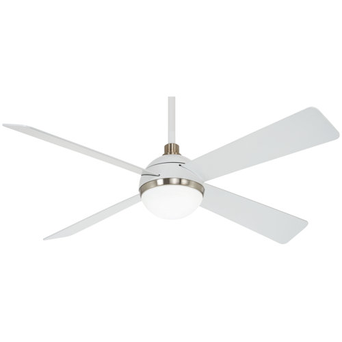 54 4 Blade Led Standard Ceiling Fan With Remote Control And Light Kit Included