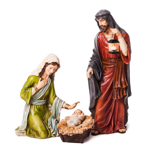 Heirloom Nativity Figures Multi Warm Fifteen Piece Set 