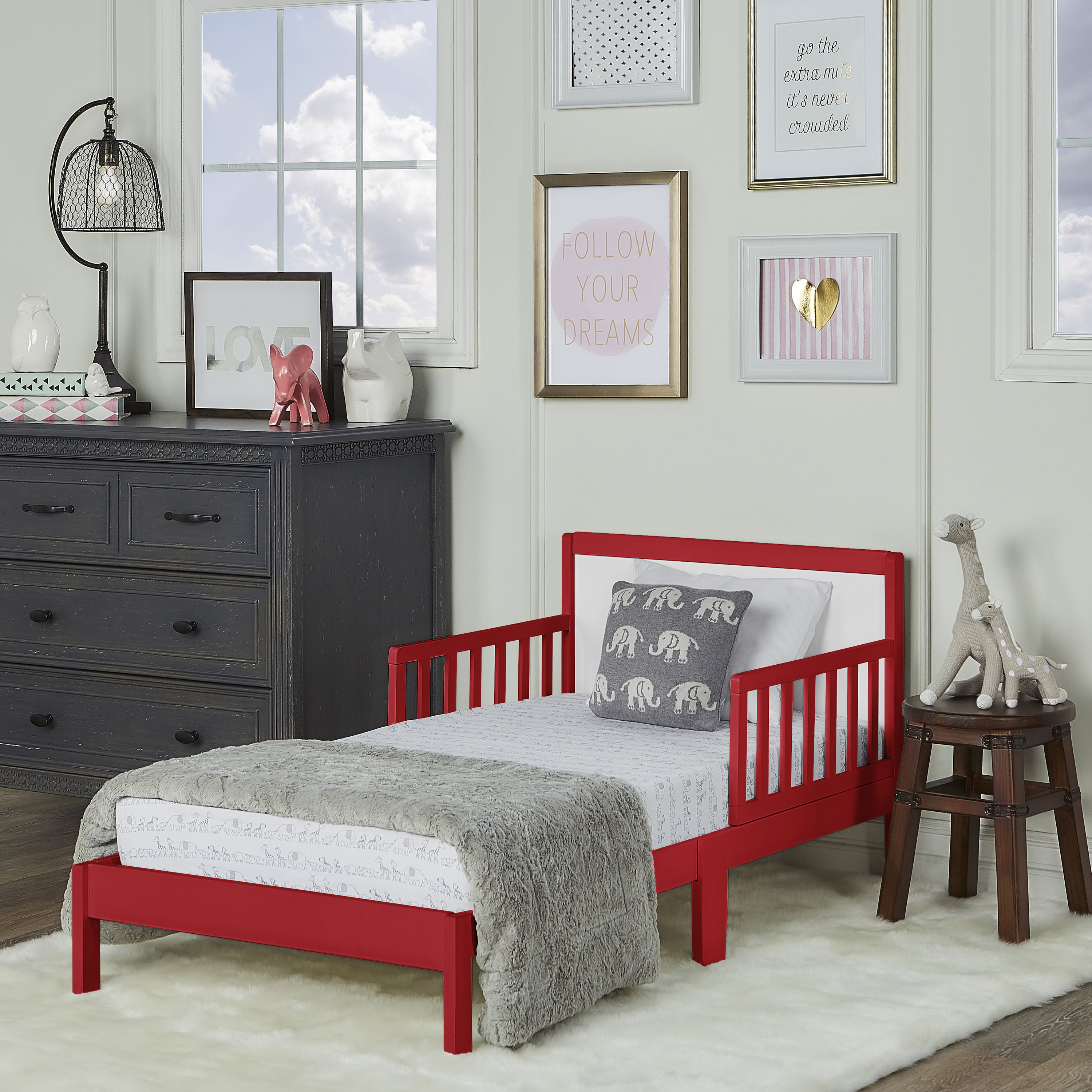 red kids bed