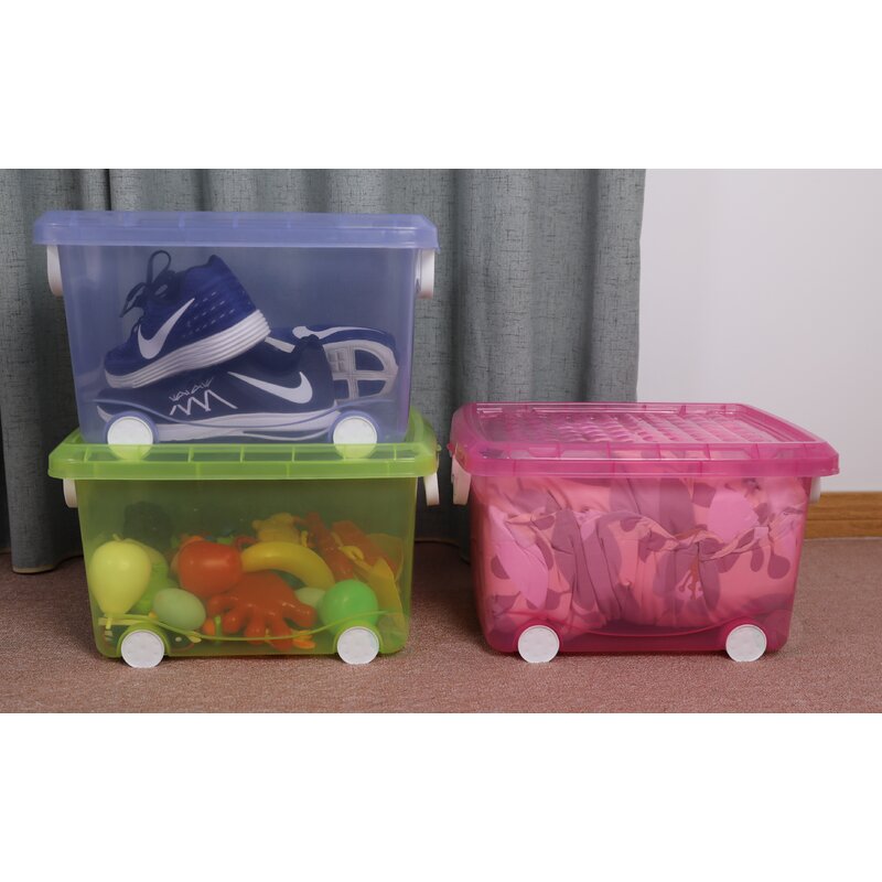 large plastic box on wheels