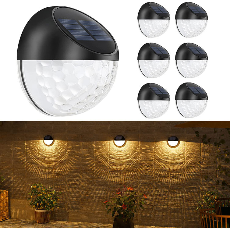 2 Pack Solar 4 White LED Round Recessed Deck Dock Patio Light 