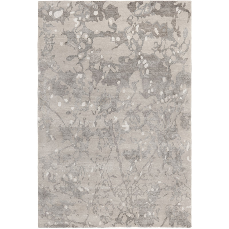17 Stories Buchner Abstract Hand Knotted Smoke Area Rug Wayfair