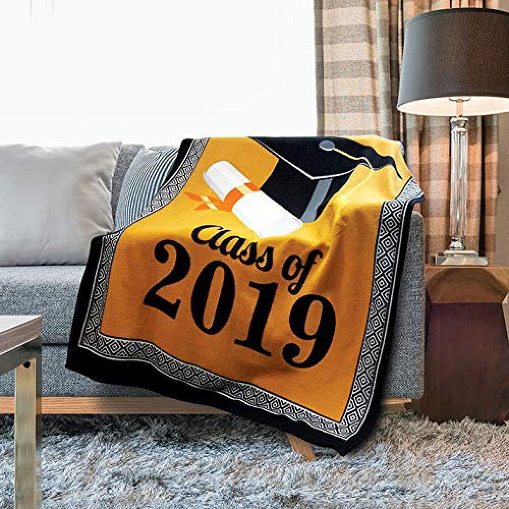 Symple Stuff Beaudoin 2019 Graduation Fleece Throw Reviews Wayfair