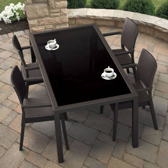 Sol 72 Outdoor Brighton 5 Piece Eucalyptus Dining Set With Cushions Reviews Wayfair