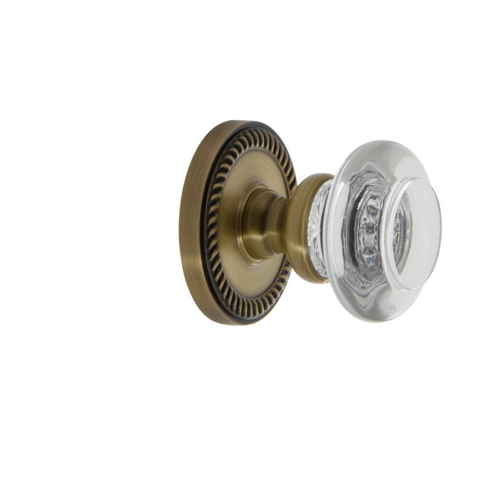 Single Dummy Grandeur Newport Rosette with Hyde Park Knob Vintage Brass