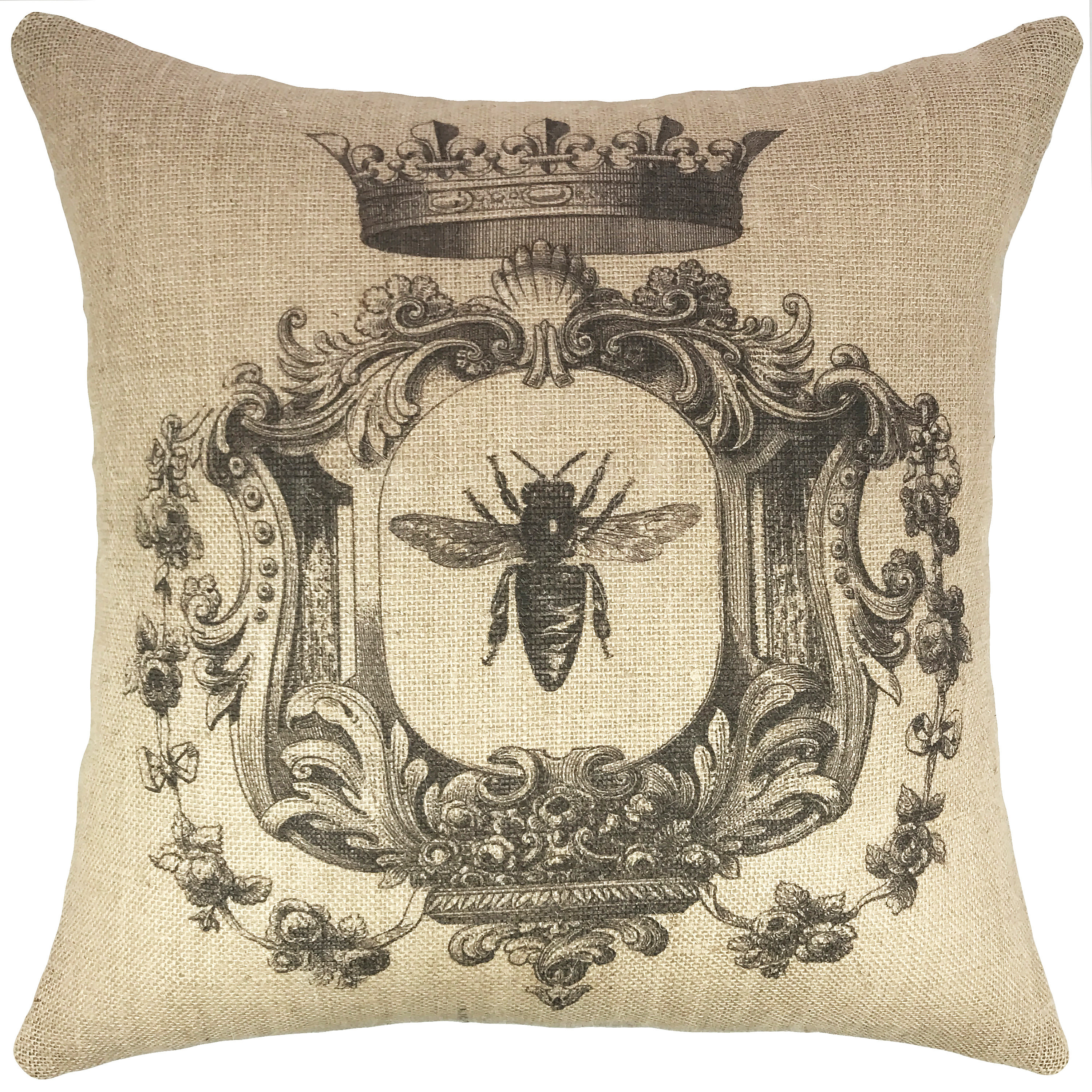 August Grove Dellwood French Bee Burlap Throw Pillow Reviews