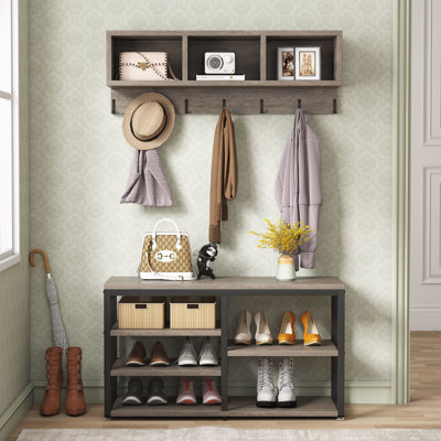 Edalyn 31.5"  Wide Hall Tree with Bench and Shoe Storage