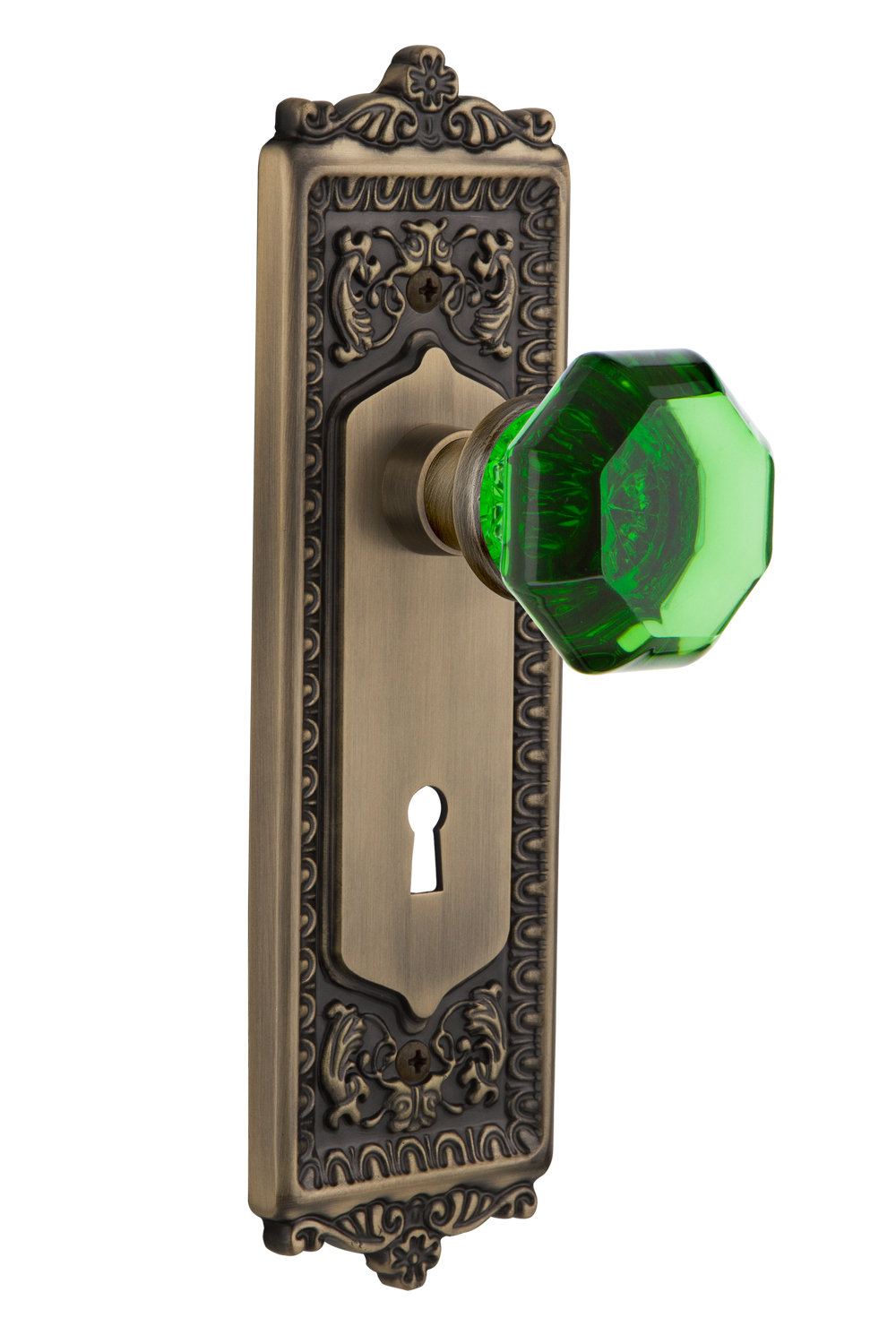 Nostalgic Warehouse Emerald Crystal Waldorf Privacy Door Knob With