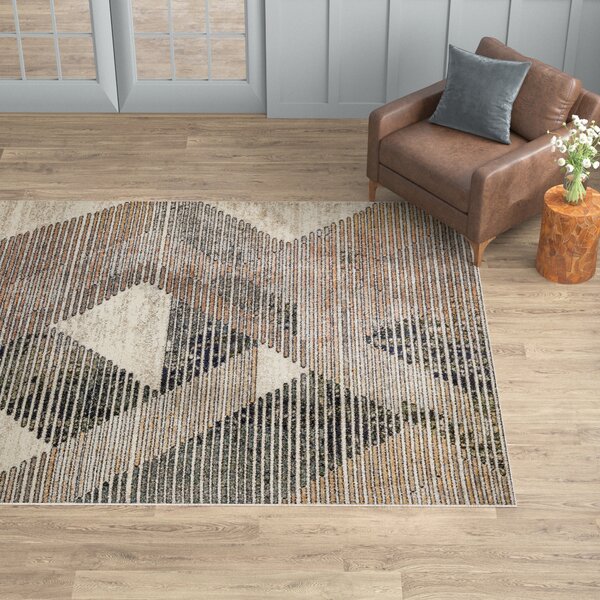 Foundstone™ Lina Abstract Area Rug in Gray/Beige/Black & Reviews | Wayfair