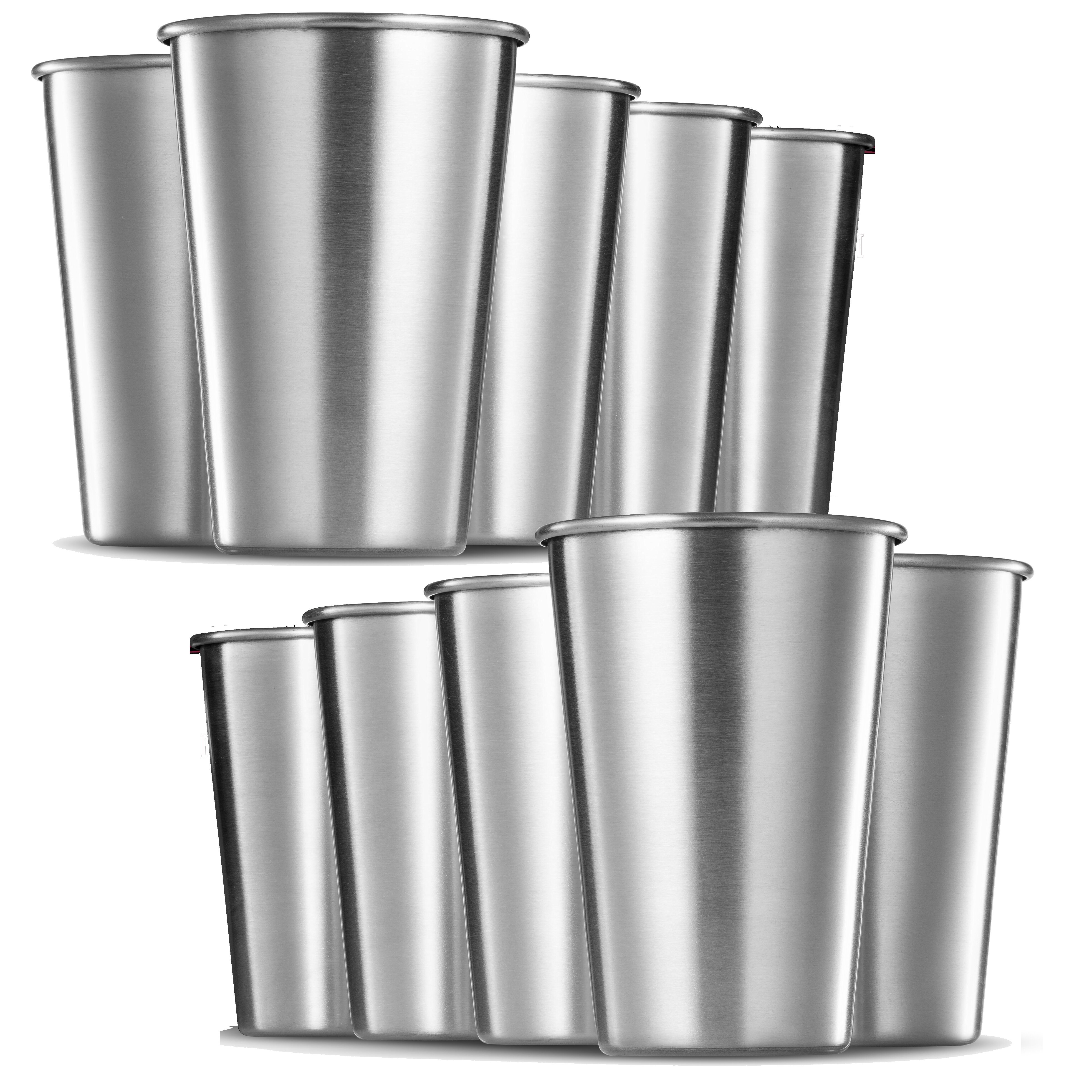 Premium Grade Stainless Steel Pint Cups Water Tumblers For Any Occasion 5 Pcs.